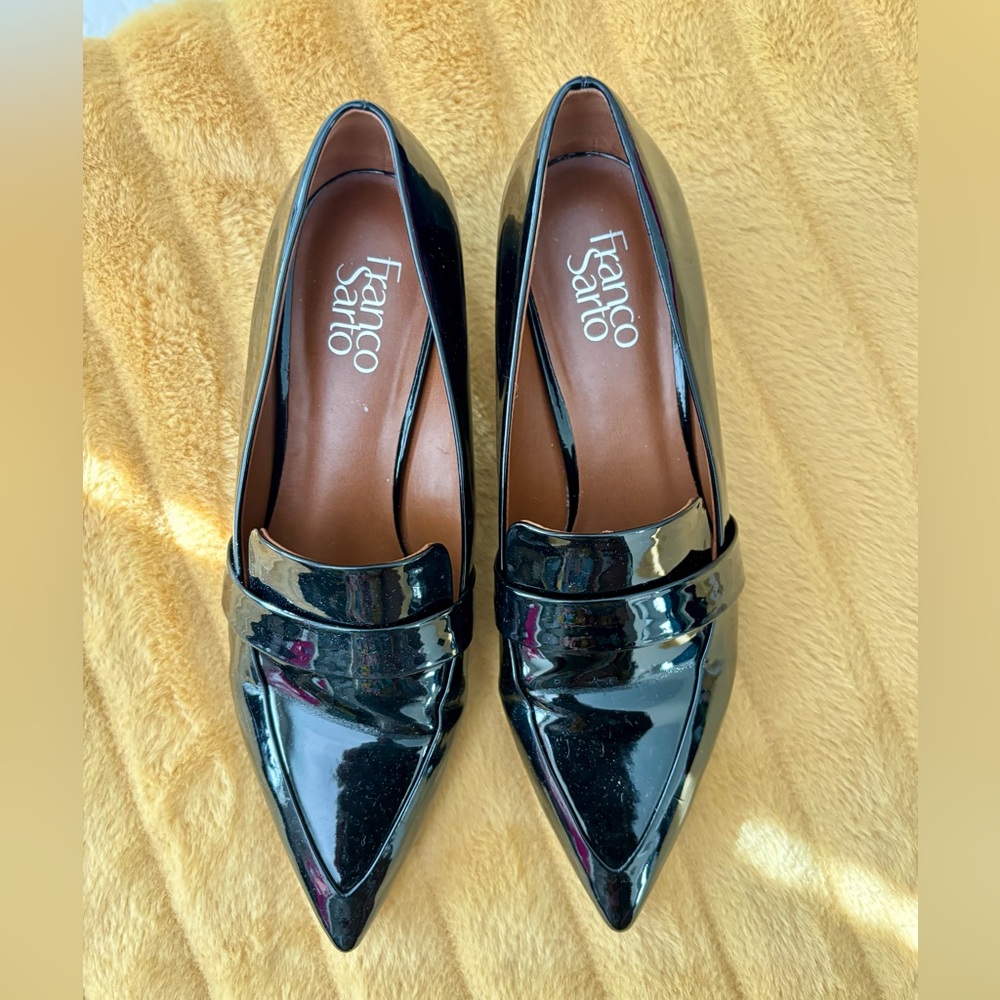 Franco Sarto Black Patent Leather Flats